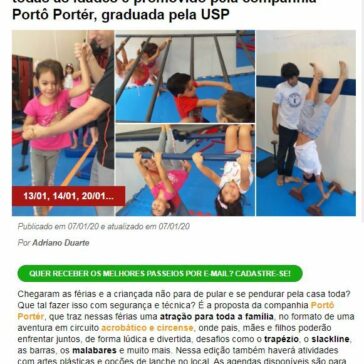 Acrobacias em família: circuito circense para todas as idades é promovido pela companhia Portô Portér, graduada pela USP – São Paulo para Crianças