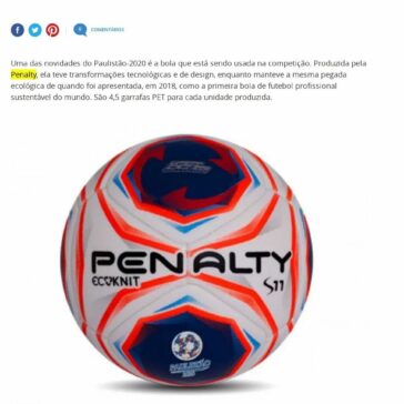 Ecológica e com nova tecnologia, bola do Paulistão é mais veloz e precisa – Terra