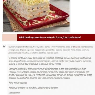 Wickbold apresenta receita de torta fria tradicional – Saboreie.com