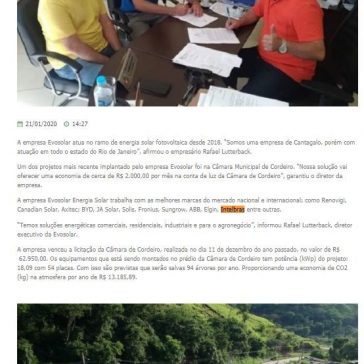 Câmara de Cordeiro tem energia solar implantada pela empresa Evosolar – Jornal da Região