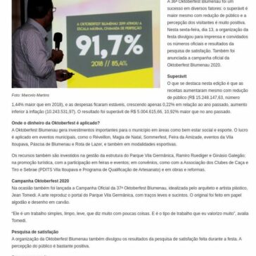 Prefeitura apresenta resultados da 36ª Oktoberfest Blumenau – Prefeitura de Blumenau/SC