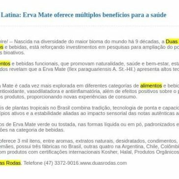 Jóia verde da América Latina: Erva Mate oferece múltiplos benefícios para a saúde – Agência o Globo