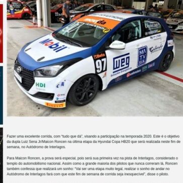 Hyundai Copa HB20: Sena Jr/Roncen participam da etapa final, em Interlagos – Velocidade Total