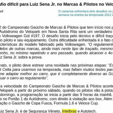 Desafio difícil para Luiz Sena Jr. no Marcas & Pilotos no Velopark – Motor Online