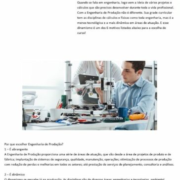 Motivos para escolher (e amar) Engenharia de Produção – Engenheiro.info