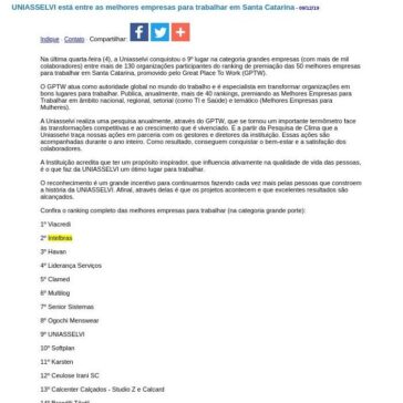 UNIASSELVI está entre as melhores empresas para trabalhar em Santa Catarina – JorNow
