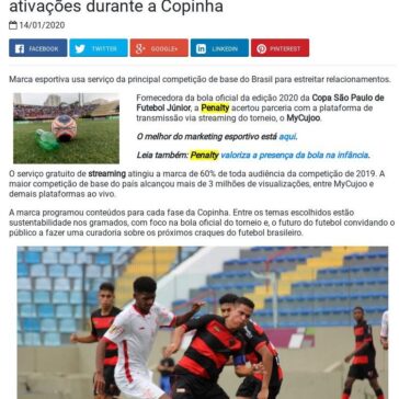 Penalty aposta em plataforma Streaming para ativações durante a Copinha – Promoview