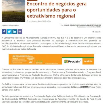 Encontro de negócios gera oportunidades para o extrativismo regional – Agrolink