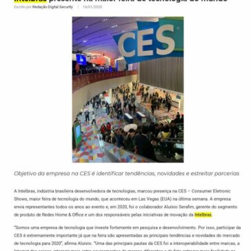 Intelbras presente na maior feira de tecnologia do mundo – Digital Security