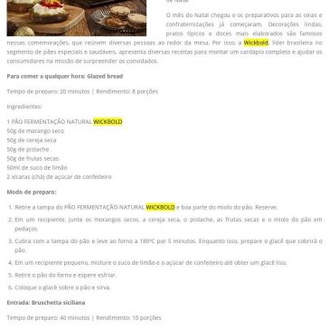 Receita de Natal: Wickbold apresenta cardápio completo – Dicas Mulher