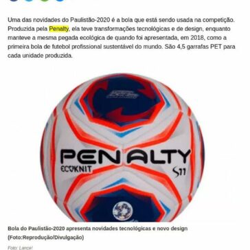 Ecológica e com nova tecnologia, bola do Paulistão é mais veloz e precisa – Terra