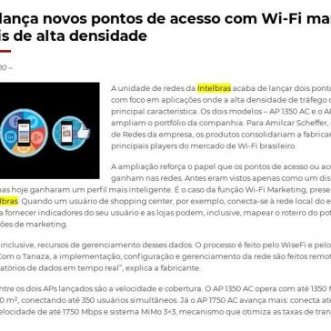 Intelbras lança novos pontos de acesso com Wi-Fi marketing e mira locais de alta densidade – Infra Roi