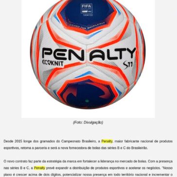Campeonato Brasileiro 2020: Penalty será a fornecedora de bolas das séries B e C – Blog do Esporte