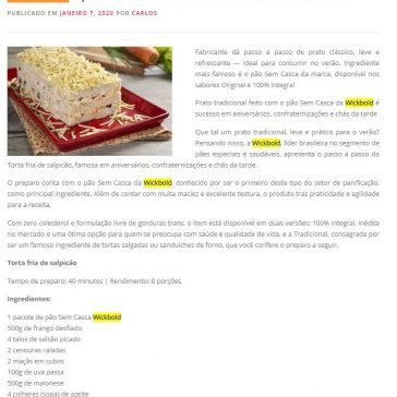 Wickbold apresenta receita de torta fria tradicional – Dicas Mulher