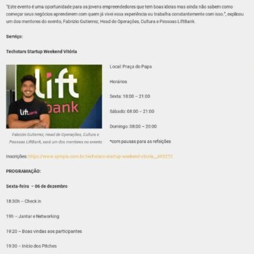 Neste fim de semana acontece o Techstars Startup Weekend Vitória – Revista Ekletica