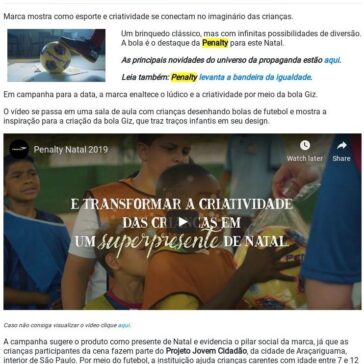 Penalty valoriza a presença da bola na infância – Promoview