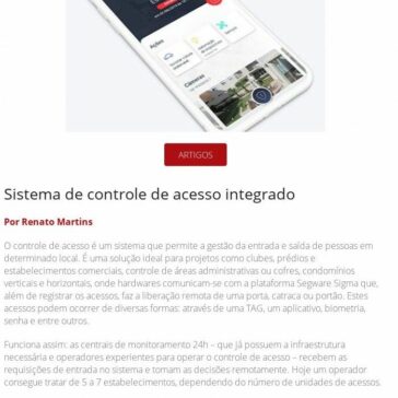 Sistema de controle de acesso integrado – Revista Segurança Eletrônica