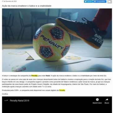 Bola é destaque de campanha de Natal da Penalty – Acontecendo Aqui
