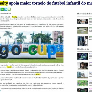 Penalty apoia maior torneio de futebol infantil do mundo – Promoview