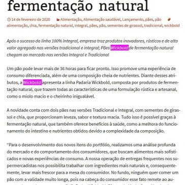 Wickbold lança pães com fermentação natural – De Repente 50