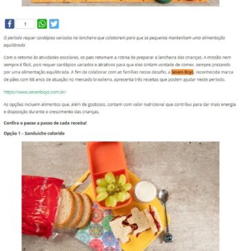 Volta às aulas com receitas saudáveis e atrativas para a lancheira das crianças – Contém Informação