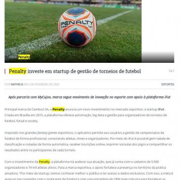 Penalty investe em startup de gestão de torneios de futebol – Templo dos Esportes