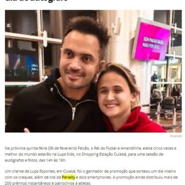 Falcão e Amandinha estarão em Cuiabá para dia de autógrafo – Vem MT