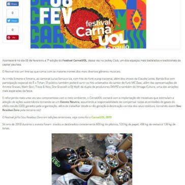 CarnaUOL 2020 é Sou Resíduo Zero e Evento Neutro! – Sou Resíduo Zero