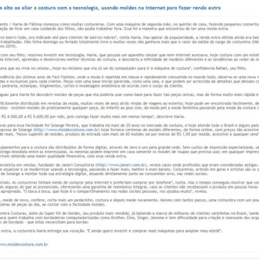 Costureira fatura alto ao aliar a costura com a tecnologia, usando moldes na internet para fazer renda extra – Agência O Globo