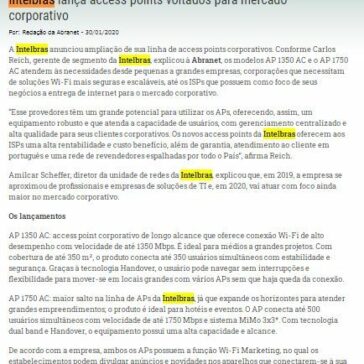 Intelbras lança access points voltados para mercado corporativo – Abranet