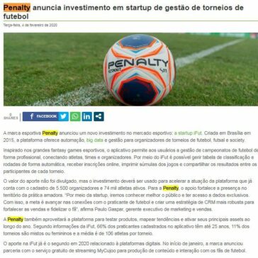 Comentários sobre: Penalty anuncia investimento em startup de gestão de torneios de futebol – StarTupi