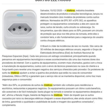 Intelbras lança modelos de protetores contra surtos elétricos – TI Bahia