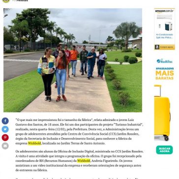 Prefeitura leva jovens atendidos pelo CCS Jd. Rosolen para conhecer a fábrica da Wickbold – Portal Hortolândia