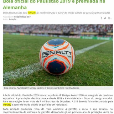 Bola oficial do Paulistão 2019 é premiada na Alemanha – Portal Morada