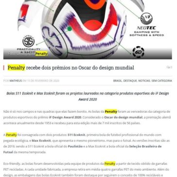 Penalty recebe dois prêmios no Oscar do design mundial – Templo dos Esportes