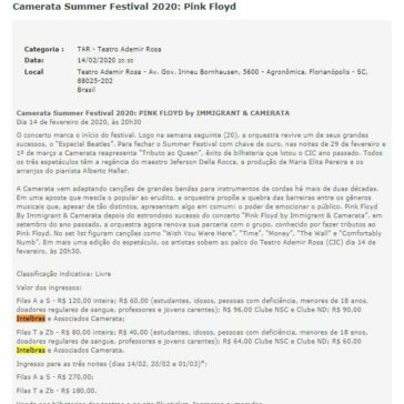 Camerata Summer Festival 2020: Pink Floyd – Fundação Catarinense de Cultura