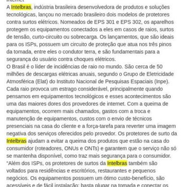 Intelbras lança modelos de protetores contra surtos elétricos – Central de Notícias
