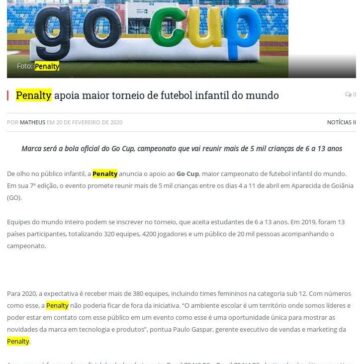 Penalty apoia maior torneio de futebol infantil do mundo – Templo dos Esportes
