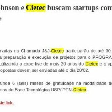 Johnson & Johnson e Cietec buscam startups com soluções na área da Saúde – Associação Brasileira das Empresas de Software