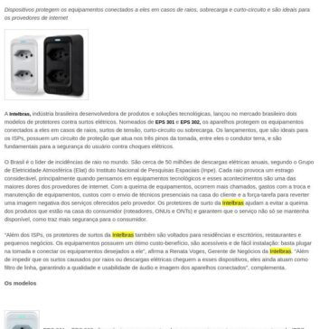 Intelbras lança modelos de protetores contra surtos elétricos – O Setor Elétrico