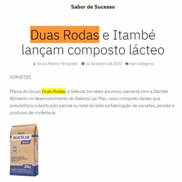 Duas Rodas e Itambé lançam composto lácteo – Sabor de Sucesso