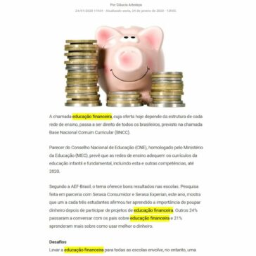 Até este ano, educação financeira deve contemplar Ensinos Infantil e Fundamental – Folha de Alphaville