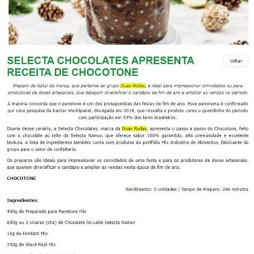 SELECTA CHOCOLATES APRESENTA RECEITA DE CHOCOTONE – Italian Food
