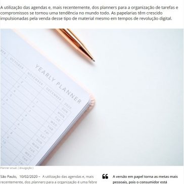 Mesmo em tempos de digitalização, planners e agendas voltam a ser os preferidos do consumidor – Portal Brasil Empresarial