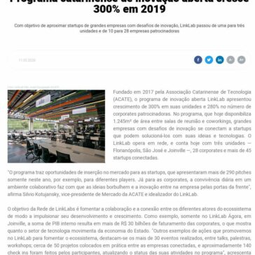 Programa catarinense de inovação aberta cresce 300% em 2019 – Santa Catarina News