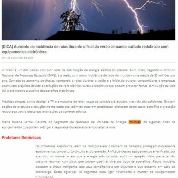 [DICA] Aumento de incidência de raios durante o final do verão demanda cuidado redobrado com equipamentos eletrônicos – Além do Click Tech