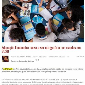 Educação Financeira passa a ser obrigatória nas escolas em 2020 – O Triunfense