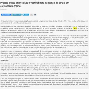 Projeto busca criar solução vestível para captação de sinais em eletrocardiograma – PPTA Soluções E Tecnologia