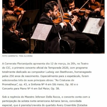 Camerata abre temporada de concertos homenageando 250 anos de Beethoven – Informe Online/SC