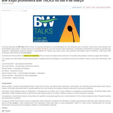 BW Expo promoverá BW TALKS no dia 4 de março – Feiras Industriais